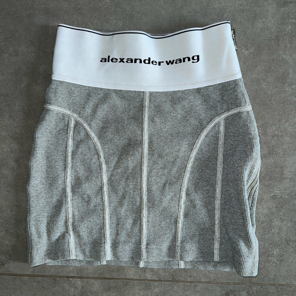 Alexander Wang Logo Mini Skirt Ribbed